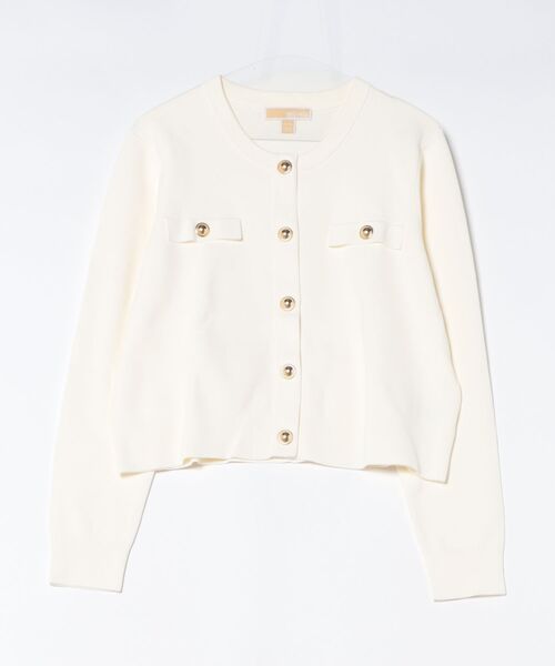 MICHAEL KORS(マイケルコース)の「ストレッチ ニット カーディガン(カーディガン/ボレロ・レディース・アイボリー系・XL)」の1枚目の写真