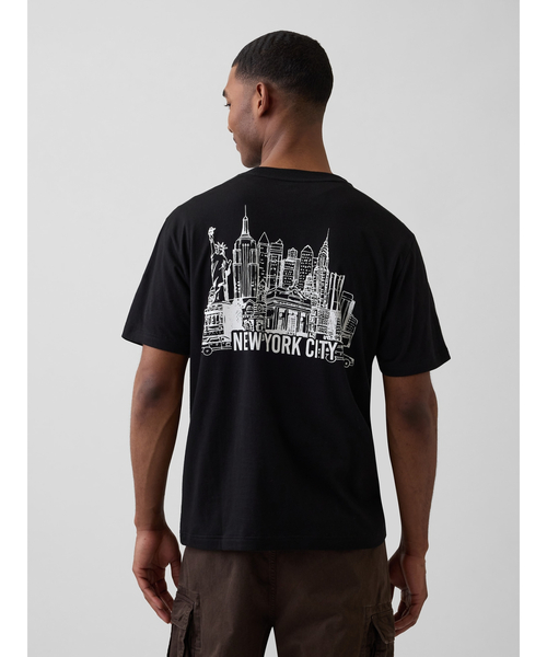 GAP(ギャップ)の「エブリディ ソフト リラックスフィット グラフィックTシャツ(Tシャツ/カットソー・メンズ・ブラック/オフホワイト/ネイビー/イエロー/グリーン・XL/L/M/S/XS)」の3枚目の写真