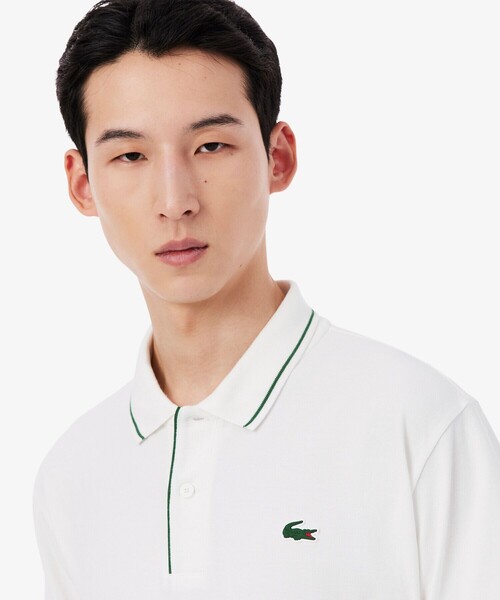 LACOSTE(ラコステ)の「UVカット サーモレギュレーション配色 イージーケア ラインポロシャツ(ポロシャツ・メンズ・ネイビー/ホワイト/アクア・5/4/3)」の10枚目の写真