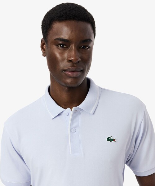 LACOSTE(ラコステ)の「UVカット サーモレギュレーション配色 イージーケア ラインポロシャツ(ポロシャツ・メンズ・ネイビー/ホワイト/アクア・5/4/3)」の5枚目の写真