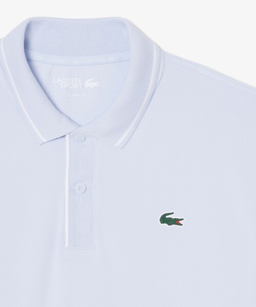 LACOSTE(ラコステ)の「UVカット サーモレギュレーション配色 イージーケア ラインポロシャツ(ポロシャツ・メンズ・ネイビー/ホワイト/アクア・5/4/3)」の1枚目の写真
