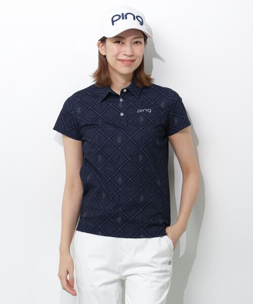 [PING APPAREL] EPIS изменяющийся стрейч полуприлегающая рубашка-поло с коротким рукавом