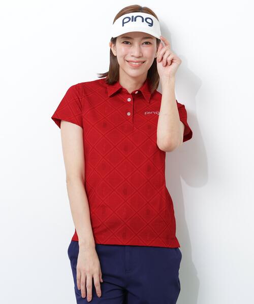 PING（ピン）の「【PING APPAREL】ＥＰＩＸ変形ストレッチサッカー半袖ポロシャツ（ポロシャツ・レディース・ホワイト/レッド/ネイビー・L/LL/M/S）」の3枚目の写真