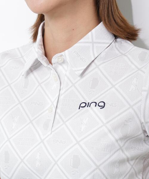 PING（ピン）の「【PING APPAREL】ＥＰＩＸ変形ストレッチサッカー半袖ポロシャツ（ポロシャツ・レディース・ホワイト/レッド/ネイビー・L/LL/M/S）」の9枚目の写真