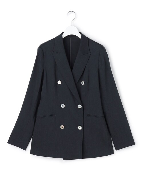 23区 L(ニジュウサンクオオキイサイズ)の「リネンレーヨンストレッチ ダブルジャケット(その他アウター・レディース・ネイビー系/ベージュ系/ダークブラウン系・44/48/50/46)」の14枚目の写真