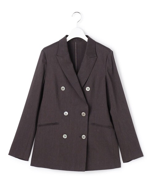 23区 L(ニジュウサンクオオキイサイズ)の「リネンレーヨンストレッチ ダブルジャケット(その他アウター・レディース・ネイビー系/ベージュ系/ダークブラウン系・44/48/50/46)」の15枚目の写真
