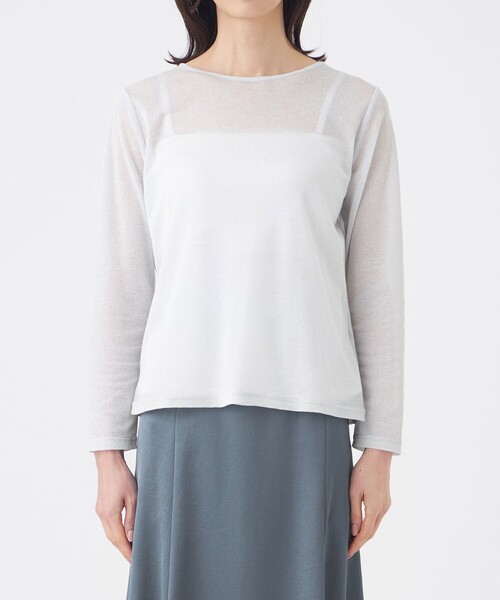 TRANS WORK（トランスワーク）の「【ウォッシャブル】シアーラメフライスカットソー（Tシャツ/カットソー・レディース・シルバー系その他/ゴールド・40/38）」の6枚目の写真