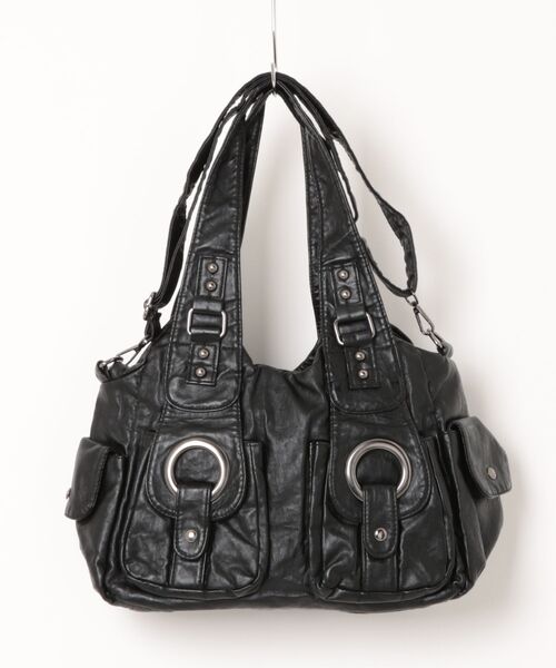 IO(イオ)(イオ)の「Five pockets 2Way Boston Bag/ファイブポケット2ウェイボストンバッグ(ボストンバッグ・レディース・ブラック/ブラウン/ダークグレー・FREE)」の1枚目の写真