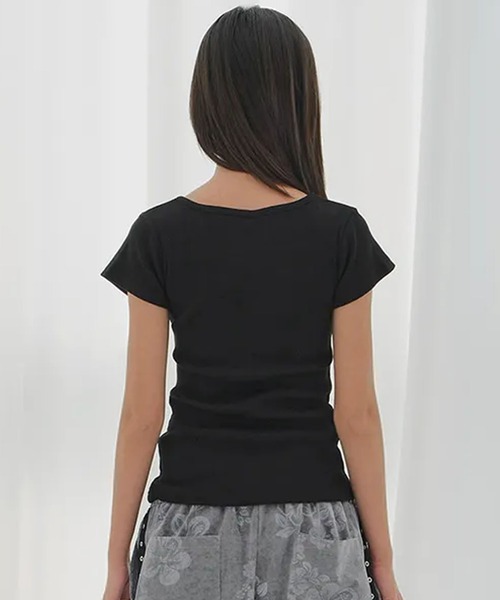 Ada.(エイダ)の「◇FANCYCLUB◇ブランド直輸入正規品/ペガサス リブトップ PEGASUS RIBBED TOP(Tシャツ/カットソー・レディース・オートミール/ブラック・FREE)」の4枚目の写真