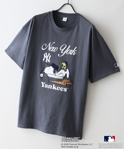PEANUTS（ピーナッツ）の「【PEANUTS×MLB】【レジャー・フェスに】MLB×スヌーピー 刺繍Tシャツ 厚手コットン100% 透けない・丈夫 ストリートスタイル（Tシャツ/カットソー・メンズ・ブルー系その他2/ホワイト系その他3/ホワイト系その他/ベージュ系その他/ブラック系その他/ホワイト系その他2/ブラック系その他3/ホワイト系その他5/ブルー系その他4/ブラック系その他5/ホワイト系その他4/ベージュ系その他6/ブラック系その他6・LARGE/MEDIUM/X-LARGE）」の8枚目の写真