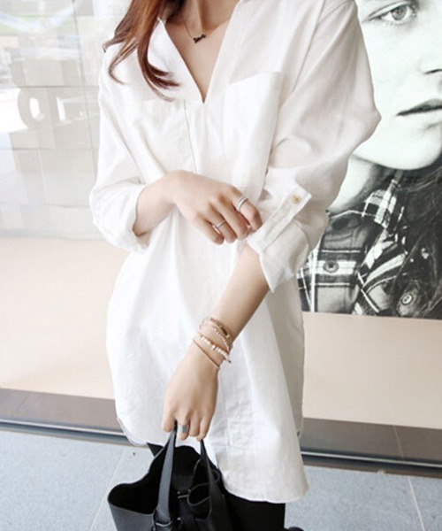 SallyLunn(サリーラン)の「スキッパーシャツチュニック(シャツ/ブラウス・レディース・ホワイト・MEDIUM/LARGE)」の1枚目の写真