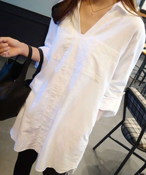 SallyLunn(サリーラン)の「スキッパーシャツチュニック(シャツ/ブラウス・レディース・ホワイト・MEDIUM/LARGE)」の7枚目の写真