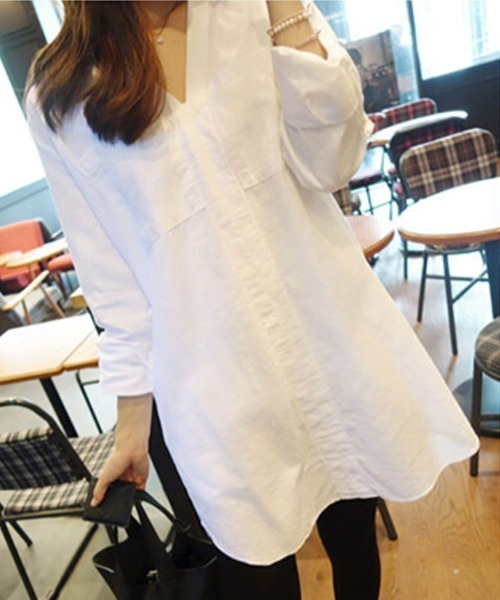SallyLunn(サリーラン)の「スキッパーシャツチュニック(シャツ/ブラウス・レディース・ホワイト・MEDIUM/LARGE)」の6枚目の写真