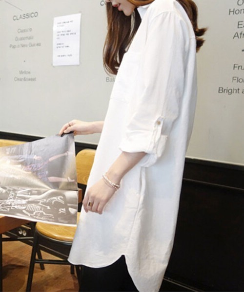SallyLunn(サリーラン)の「スキッパーシャツチュニック(シャツ/ブラウス・レディース・ホワイト・MEDIUM/LARGE)」の5枚目の写真