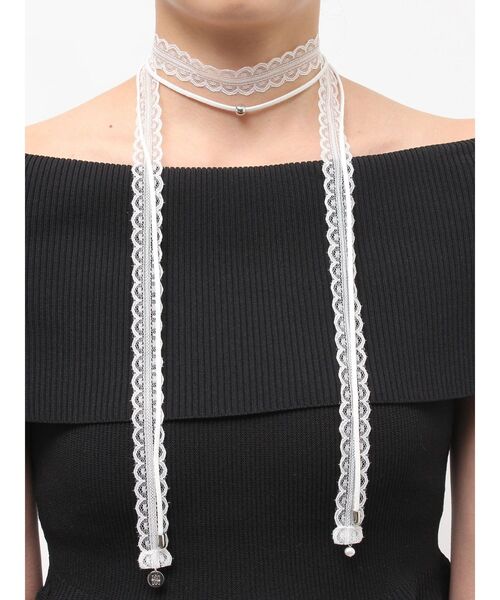 LAGUNAMOON（ラグナムーン）の「レース×チョーカーセット（チョーカー・レディース・ホワイト/ブラック・FREE）」の4枚目の写真