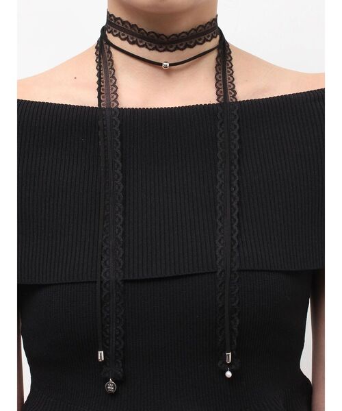 LAGUNAMOON（ラグナムーン）の「レース×チョーカーセット（チョーカー・レディース・ホワイト/ブラック・FREE）」の3枚目の写真