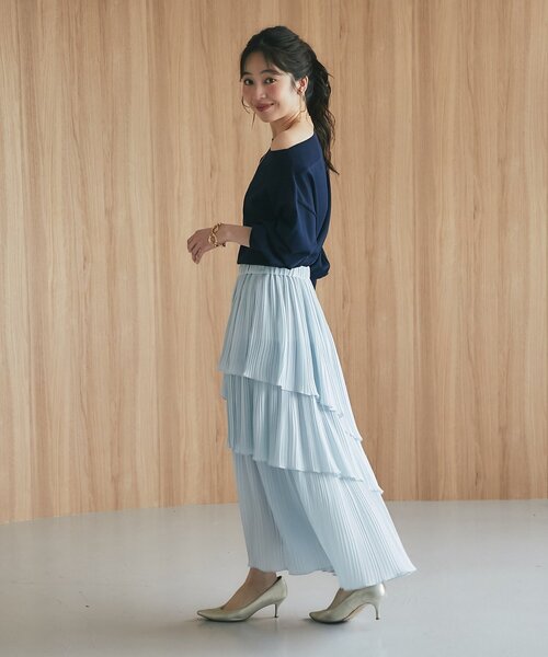 La boutique BonBon（ラブティックボンボン）の「【接触冷感・スッキリ美人見え】クールタッチUVすっきりオフショルニット（ニット/セーター・レディース・ネイビー/イエロー/ホワイト・FREE）」の18枚目の写真