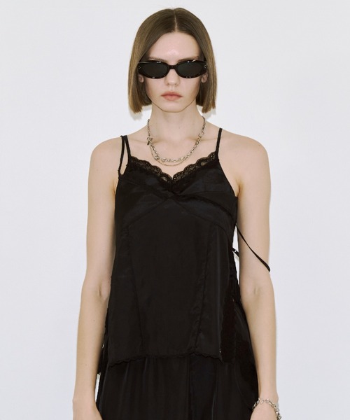 JOSE MOON(ジョゼムーン)の「CROSS OVER LACE CAMI/クロスオーバーレースキャミ(キャミソール・レディース・イエロー系その他/ブラック/ホワイト・FREE)」の17枚目の写真