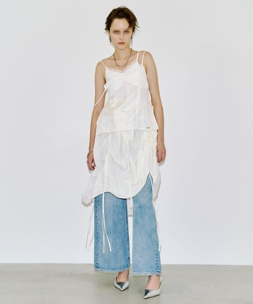 JOSE MOON(ジョゼムーン)の「CROSS OVER LACE CAMI/クロスオーバーレースキャミ(キャミソール・レディース・イエロー系その他/ブラック/ホワイト・FREE)」の8枚目の写真