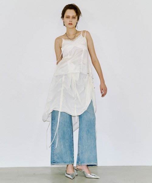 JOSE MOON(ジョゼムーン)の「CROSS OVER LACE CAMI/クロスオーバーレースキャミ(キャミソール・レディース・イエロー系その他/ブラック/ホワイト・FREE)」の9枚目の写真