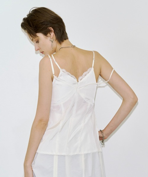 JOSE MOON(ジョゼムーン)の「CROSS OVER LACE CAMI/クロスオーバーレースキャミ(キャミソール・レディース・イエロー系その他/ブラック/ホワイト・FREE)」の7枚目の写真