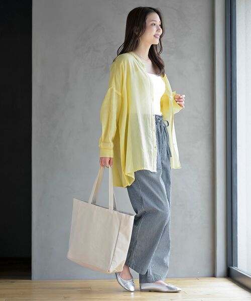 rps（アールピーエス）の「バンドカラー綿麻シアーブラウス（シャツ/ブラウス・レディース・オフホワイト/ブラック/ミント/イエロー/ピンク・フリー）」の22枚目の写真