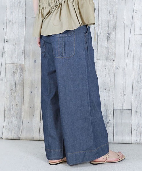 RCD(アールシーディー)の「6.5ozライトオンスデニムワイドパンツ ライトオンス(デニムパンツ・レディース・ネイビー/ワンウォッシュ・M/LL/L)」の3枚目の写真