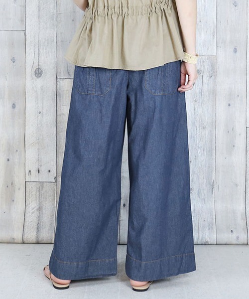 RCD(アールシーディー)の「6.5ozライトオンスデニムワイドパンツ ライトオンス(デニムパンツ・レディース・ネイビー/ワンウォッシュ・M/LL/L)」の4枚目の写真