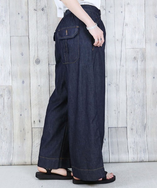RCD(アールシーディー)の「6.5ozライトオンスデニムワイドパンツ ライトオンス(デニムパンツ・レディース・ネイビー/ワンウォッシュ・M/LL/L)」の5枚目の写真