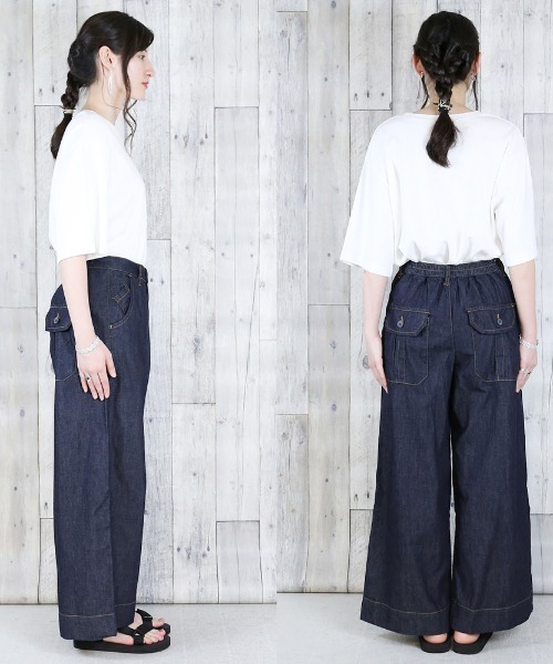 RCD(アールシーディー)の「6.5ozライトオンスデニムワイドパンツ ライトオンス(デニムパンツ・レディース・ネイビー/ワンウォッシュ・M/LL/L)」の13枚目の写真