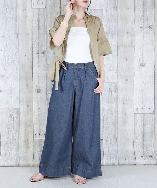 RCD(アールシーディー)の「6.5ozライトオンスデニムワイドパンツ ライトオンス(デニムパンツ・レディース・ネイビー/ワンウォッシュ・M/LL/L)」の7枚目の写真