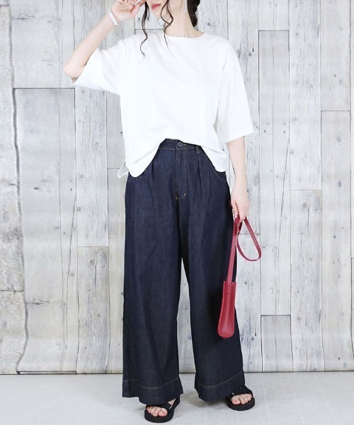 RCD(アールシーディー)の「6.5ozライトオンスデニムワイドパンツ ライトオンス(デニムパンツ・レディース・ネイビー/ワンウォッシュ・M/LL/L)」の10枚目の写真