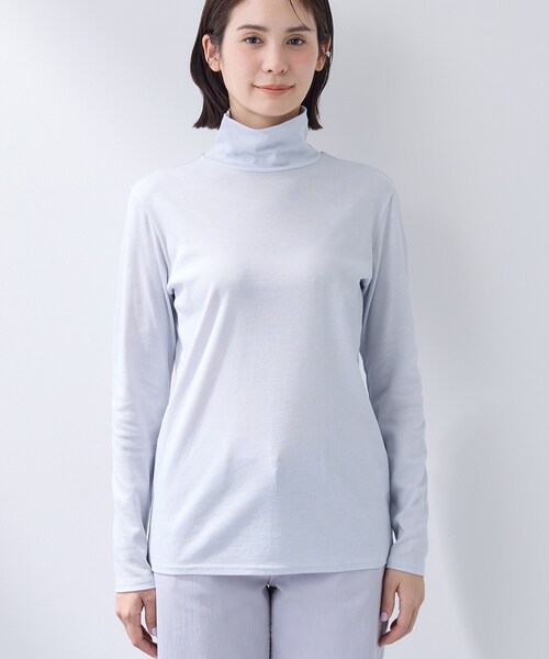 INDIVI（インディヴィ）の「【インナーとして使える／通気性◎】テレコジャージトップス（Tシャツ/カットソー・レディース・ライトグレー/ホワイト/ブラック・40/38/34）」の17枚目の写真