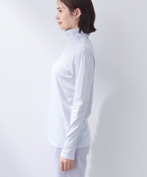 INDIVI（インディヴィ）の「【インナーとして使える／通気性◎】テレコジャージトップス（Tシャツ/カットソー・レディース・ライトグレー/ホワイト/ブラック・40/38/34）」の18枚目の写真