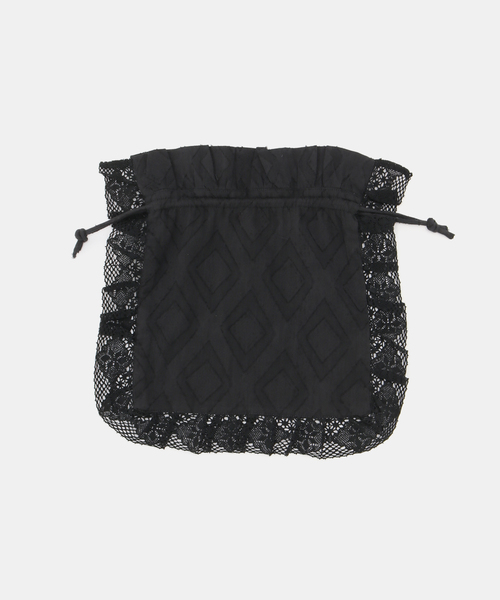 JOURNAL STANDARD（ジャーナルスタンダード）の「【2点セット】INDIA スクエアジャガードスカーフ&キンチャク（その他小物・レディース・ブラック・FREE）」の2枚目の写真