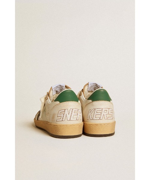 GOLDEN GOOSE（ゴールデングース）の「Ball Star レディース レザースター（ブラック）＆レザーヒールタブ（グリーン）（スニーカー・レディース・ホワイト×ブラック・36/37/38/40）」の3枚目の写真