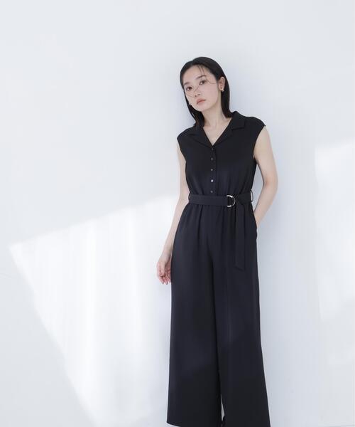 NATURAL BEAUTY BASIC(ナチュラルビューティーベーシック)の「開襟オールインワン(つなぎ/オールインワン・レディース・ブラウン/ブラック・P/S/MEDIUM)」の8枚目の写真