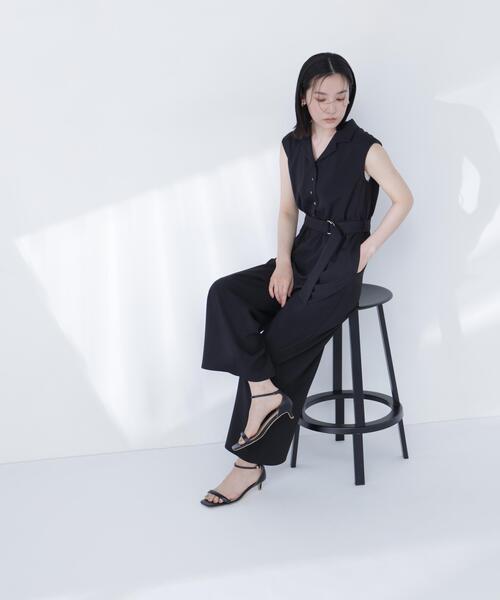 NATURAL BEAUTY BASIC(ナチュラルビューティーベーシック)の「開襟オールインワン(つなぎ/オールインワン・レディース・ブラウン/ブラック・P/S/MEDIUM)」の10枚目の写真