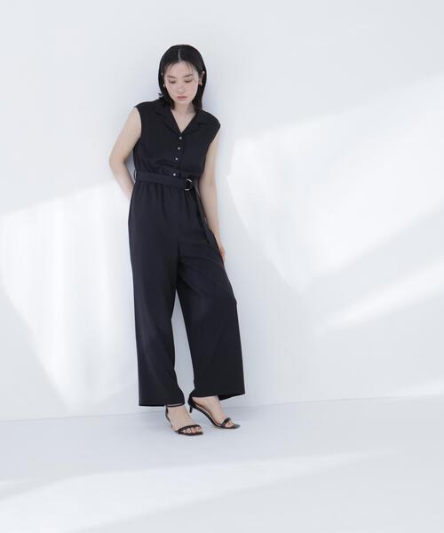 NATURAL BEAUTY BASIC(ナチュラルビューティーベーシック)の「開襟オールインワン(つなぎ/オールインワン・レディース・ブラウン/ブラック・P/S/MEDIUM)」の14枚目の写真