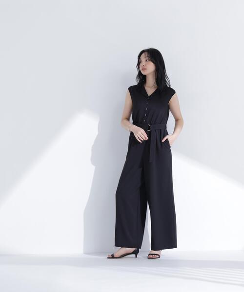 NATURAL BEAUTY BASIC(ナチュラルビューティーベーシック)の「開襟オールインワン(つなぎ/オールインワン・レディース・ブラウン/ブラック・P/S/MEDIUM)」の18枚目の写真