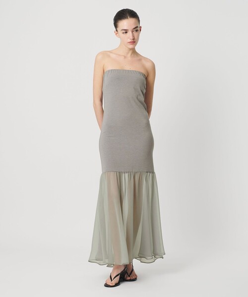 ATTISESSION（アティセッション）の「＜ATTISESSION＞ベアトップ ドレス（ワンピース・レディース・ブラック/グレー系・38/36）」の2枚目の写真