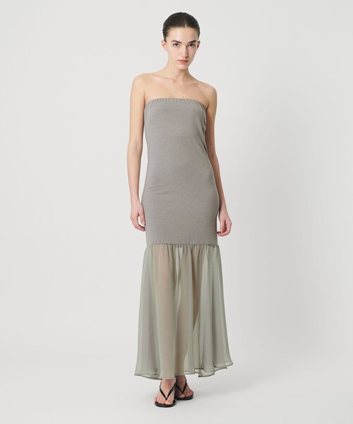 ATTISESSION（アティセッション）の「＜ATTISESSION＞ベアトップ ドレス（ワンピース・レディース・ブラック/グレー系・38/36）」の3枚目の写真