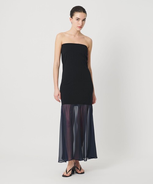 ATTISESSION（アティセッション）の「＜ATTISESSION＞ベアトップ ドレス（ワンピース・レディース・ブラック/グレー系・38/36）」の6枚目の写真