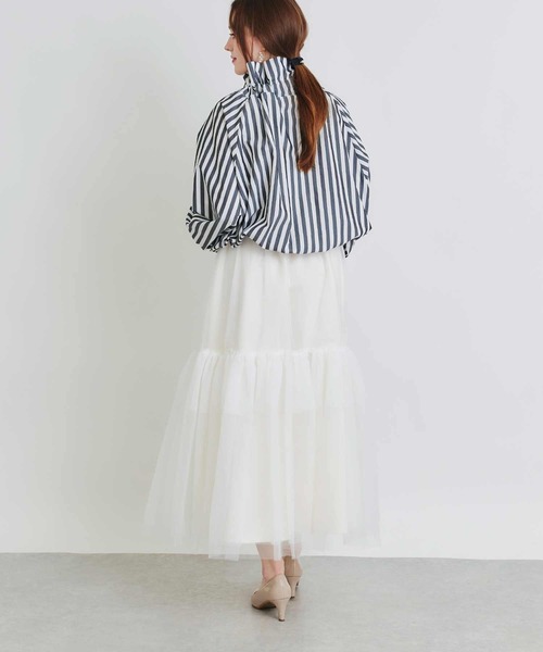 PICCIN PERLA（ピッチンペルラ）の「チュールボリュームスカート（スカート・レディース・オフホワイト/ブラック・M）」の12枚目の写真