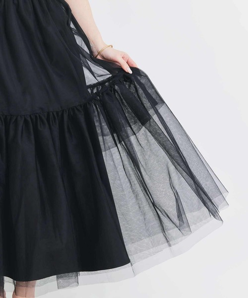 PICCIN PERLA（ピッチンペルラ）の「チュールボリュームスカート（スカート・レディース・オフホワイト/ブラック・M）」の8枚目の写真