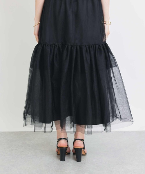 PICCIN PERLA（ピッチンペルラ）の「チュールボリュームスカート（スカート・レディース・オフホワイト/ブラック・M）」の7枚目の写真
