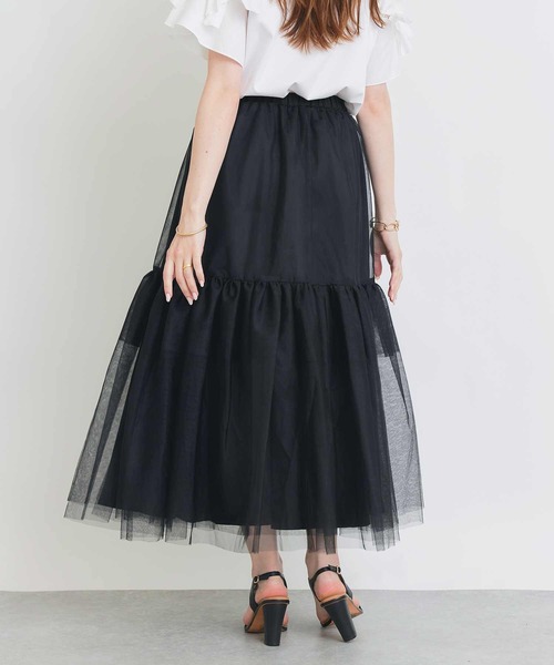 PICCIN PERLA（ピッチンペルラ）の「チュールボリュームスカート（スカート・レディース・オフホワイト/ブラック・M）」の22枚目の写真