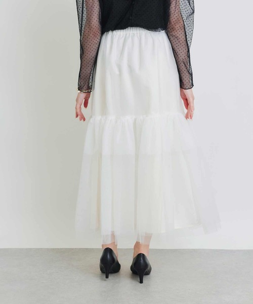 PICCIN PERLA（ピッチンペルラ）の「チュールボリュームスカート（スカート・レディース・オフホワイト/ブラック・M）」の18枚目の写真