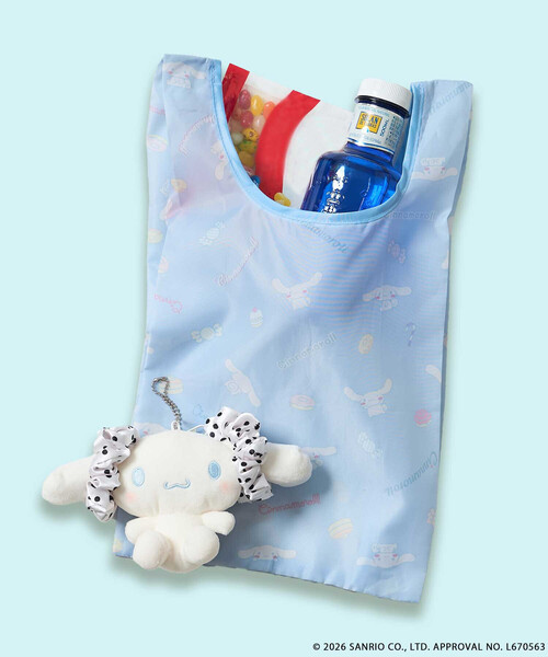 FREAK'S STORE(フリークスストア)の「SANRIO CHARACTERS × SMAST × FREAK'S STORE/サンリオ サンリオキャラクターズ エコバッグ入り ぬいぐるみチャーム(キーホルダー・レディース・ブラック/ブルー/ベージュ・フリ-)」の3枚目の写真