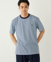 SHIPS Colors:〈速乾〉CAVE(R) ワンポイント ロゴ ボーダー Tシャツ◇